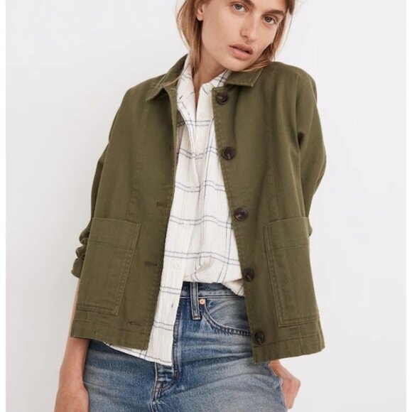 Madewell Jackets & Blazers - Madewell Drapey Pomeray Chore Jacket Green Military